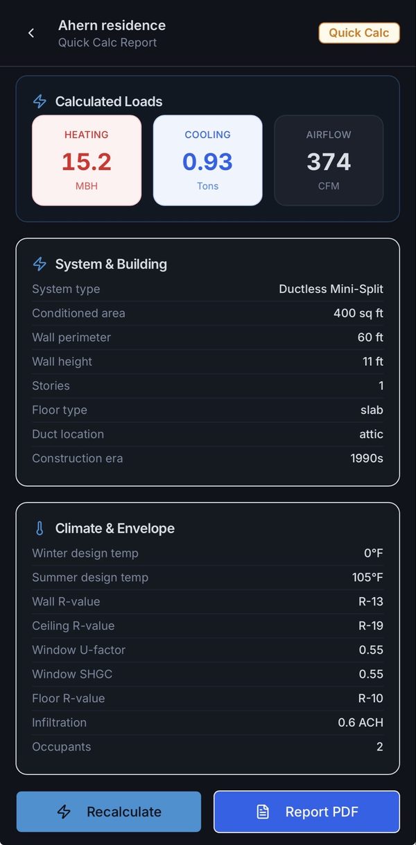 LoadCalc Pro screenshot